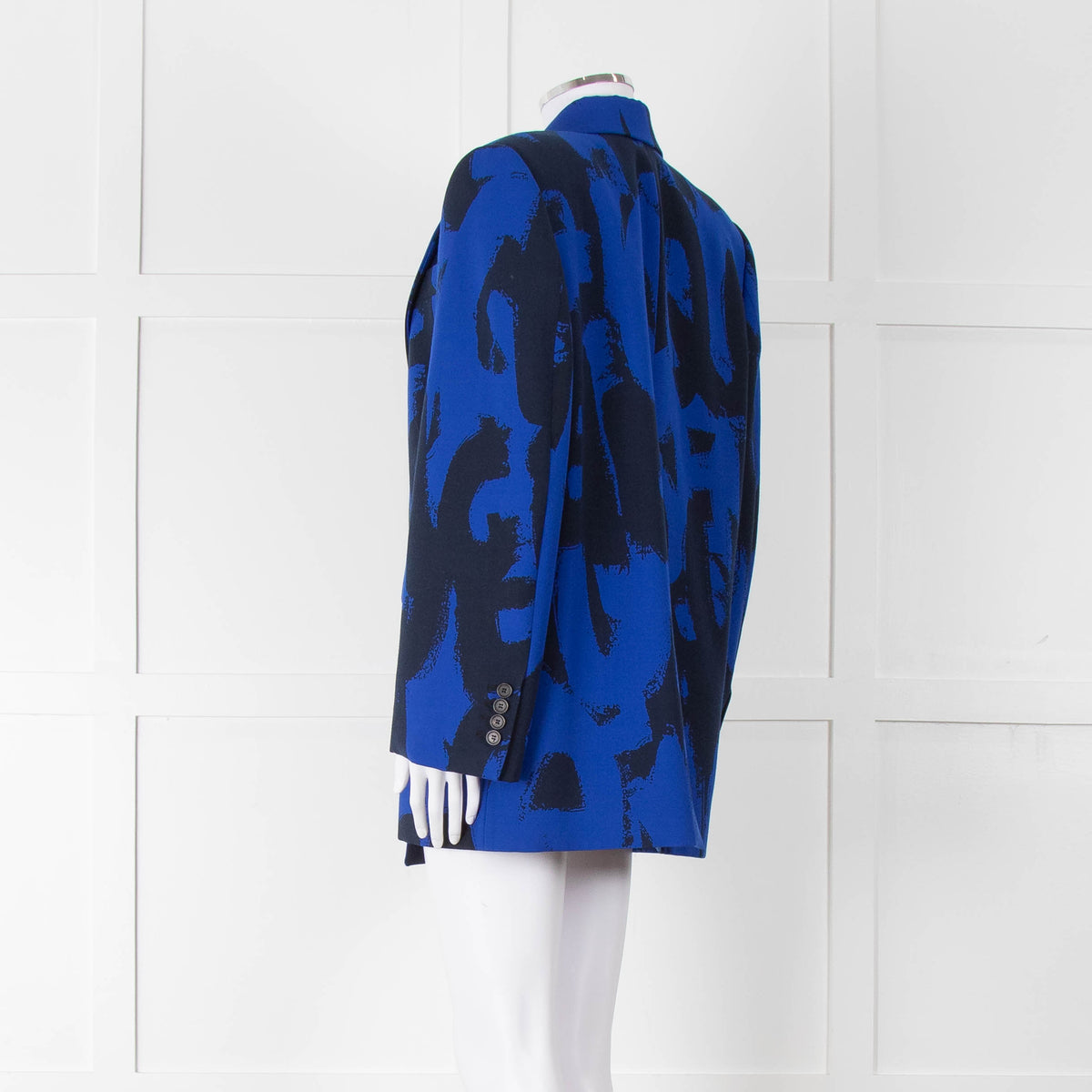 Alexander McQueen Cobalt Blue and Black Graffiti Blazer