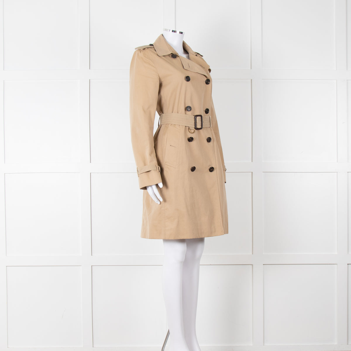 Burberry Beige Belted  Short Trench Coat