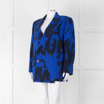 Alexander McQueen Cobalt Blue and Black Graffiti Blazer