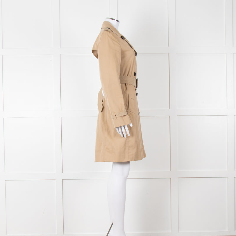 Burberry Beige Belted  Short Trench Coat