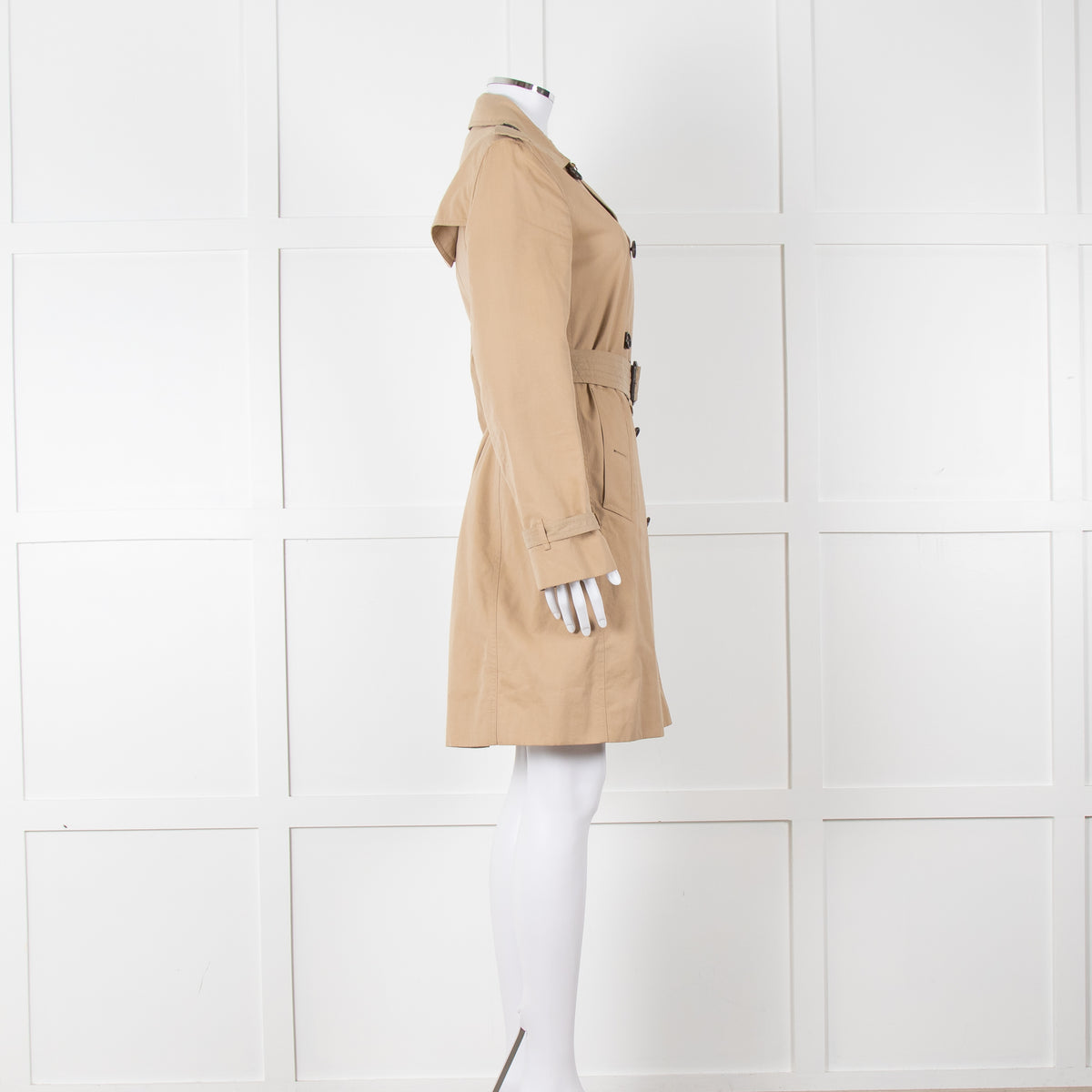 Burberry Beige Belted  Short Trench Coat