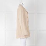 Joseph Beige Long Line Linen Blazer with Split Cuffs