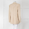 Joseph Beige Long Line Linen Blazer with Split Cuffs