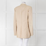 Joseph Beige Long Line Linen Blazer with Split Cuffs