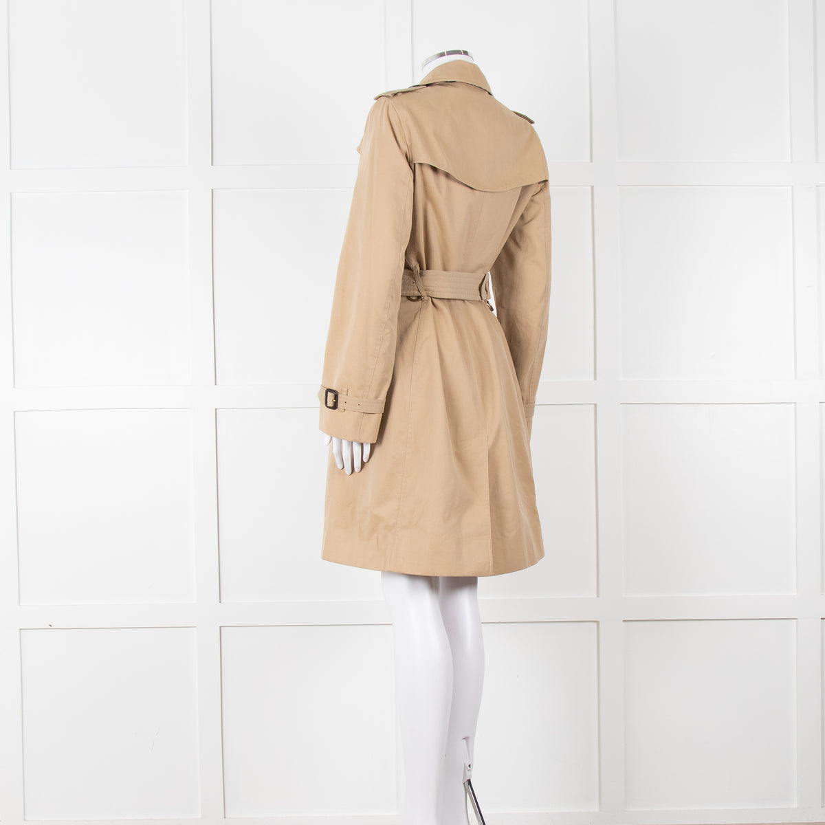 Burberry Beige Belted  Short Trench Coat