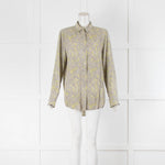 Equipment Khaki & Yellow Print Blouse