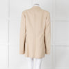 Joseph Beige Long Line Linen Blazer with Split Cuffs