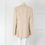 Joseph Beige Long Line Linen Blazer with Split Cuffs