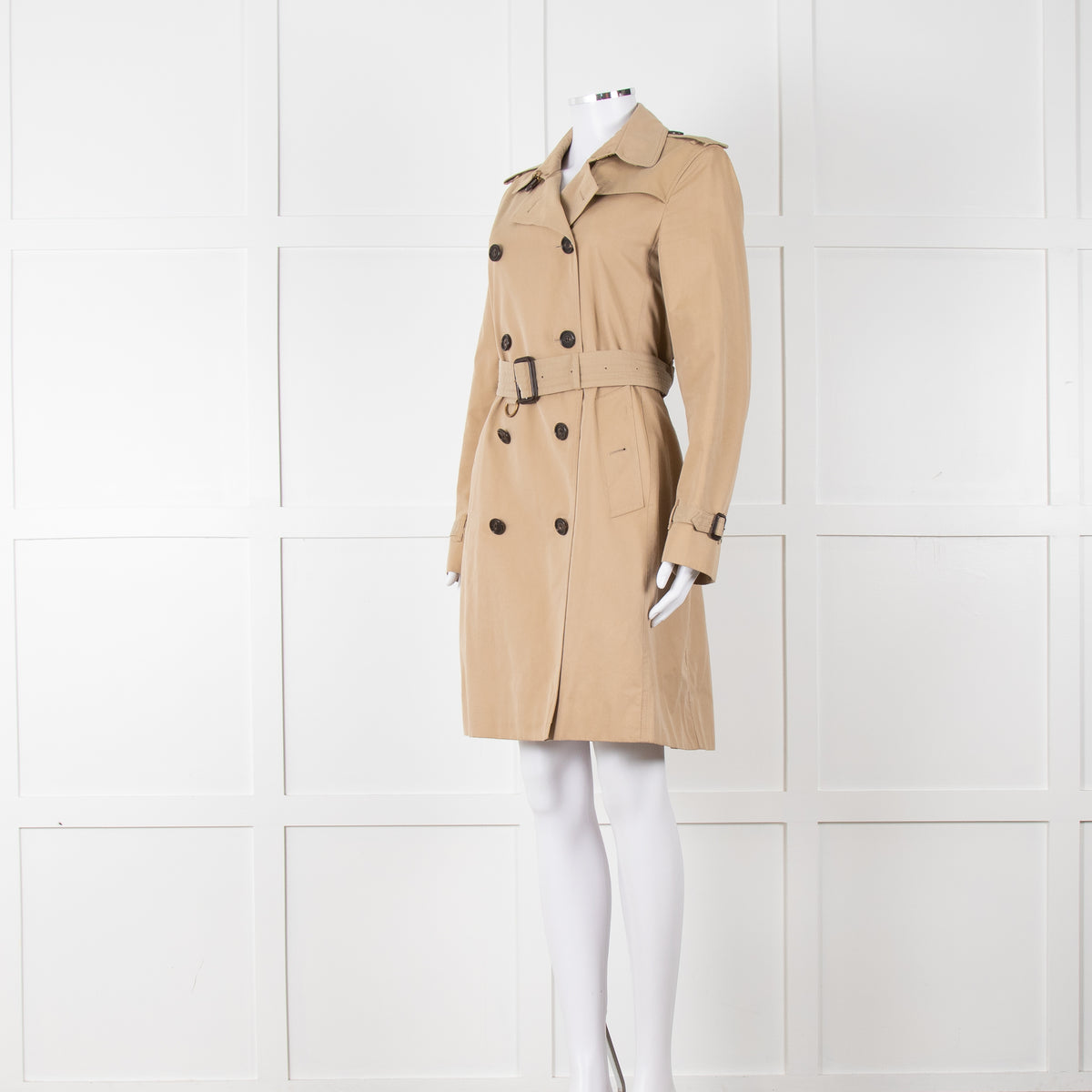 Burberry Beige Belted  Short Trench Coat
