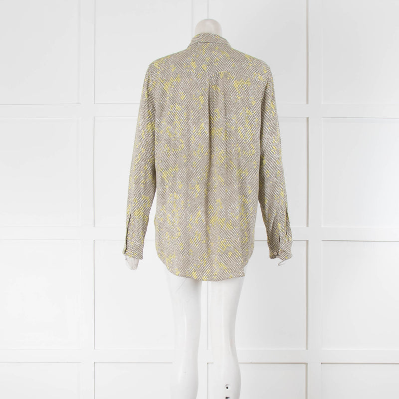 Equipment Khaki & Yellow Print Blouse