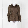 Me + Em Khaki Satin Gold Button Jacket