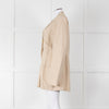 Joseph Beige Long Line Linen Blazer with Split Cuffs