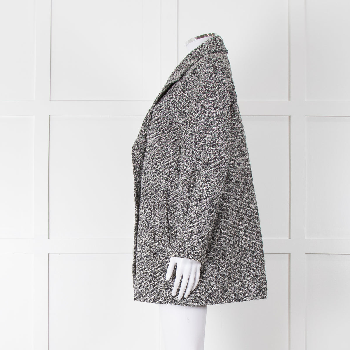 A.P.C Michelle  Black & White Fleck Short Coat