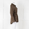 Me + Em Khaki Satin Gold Button Jacket