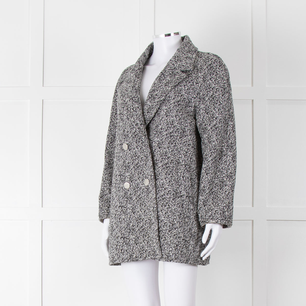 A.P.C Michelle  Black & White Fleck Short Coat