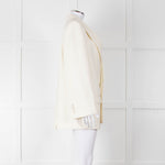 Alexander McQueen Cream Asymmetric Exaggerated Shoulder Blazer