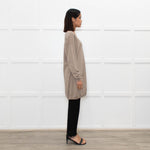 N.Peal Light Brown Cashmere Front Pocket Long Sweater