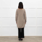 N.Peal Light Brown Cashmere Front Pocket Long Sweater