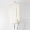 Alexander McQueen Cream Asymmetric Exaggerated Shoulder Blazer