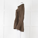 Me + Em Khaki Satin Gold Button Jacket