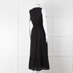 Iris Black Broderie Anglaise Sleeveless Maxi Dress