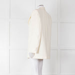 Alexander McQueen Cream Asymmetric Exaggerated Shoulder Blazer