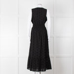 Iris Black Broderie Anglaise Sleeveless Maxi Dress