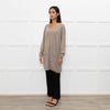 N.Peal Light Brown Cashmere Front Pocket Long Sweater