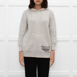 Coach Light Grey Cashmere Hooded Printed Sweater