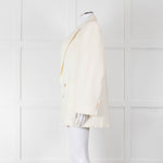 Alexander McQueen Cream Asymmetric Exaggerated Shoulder Blazer