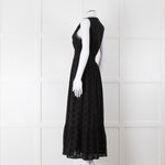 Iris Black Broderie Anglaise Sleeveless Maxi Dress
