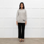 Coach Light Grey Cashmere Hooded Printed Sweater