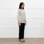 Coach Light Grey Cashmere Hooded Printed Sweater