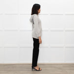 Coach Light Grey Cashmere Hooded Printed Sweater