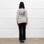 Coach Light Grey Cashmere Hooded Printed Sweater