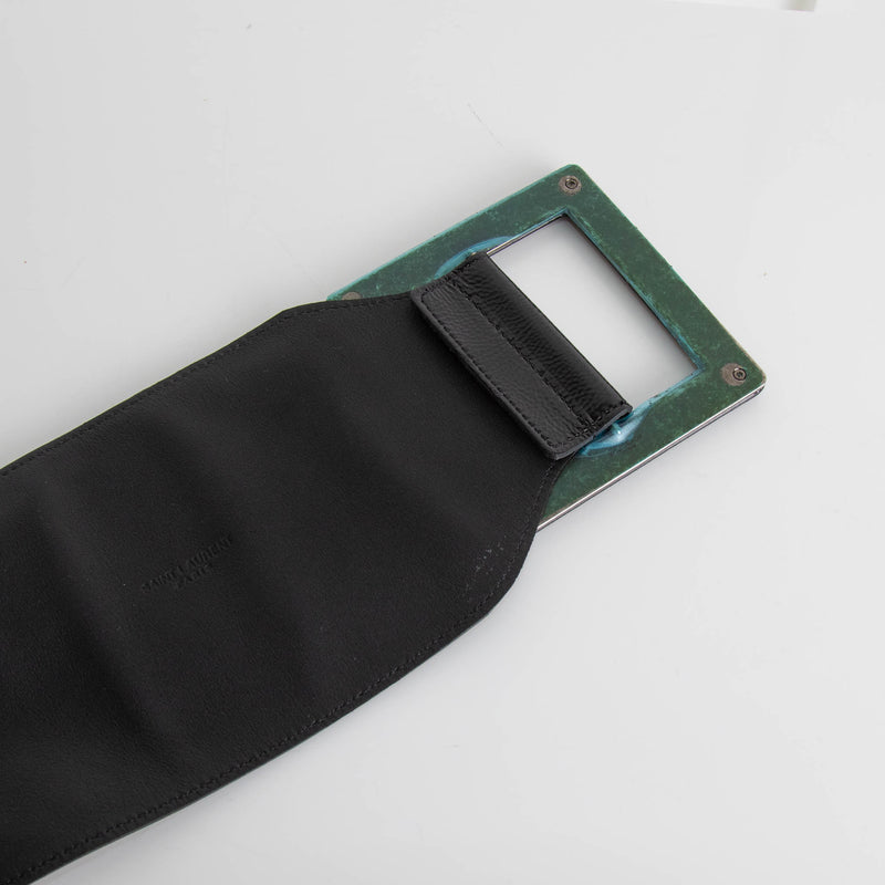 Saint Laurent Wide Patent Belt