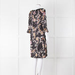 Joyce & Girls Black Multi Pattern Silk Dress