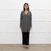 Joseph Grey V-Neck Wool Blend Fine Knit Long Jumper