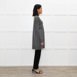 Joseph Grey V-Neck Wool Blend Fine Knit Long Jumper
