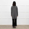 Joseph Grey V-Neck Wool Blend Fine Knit Long Jumper