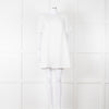 Sezane Ivory Scalloped Lace Trim Short Sleeved Dress