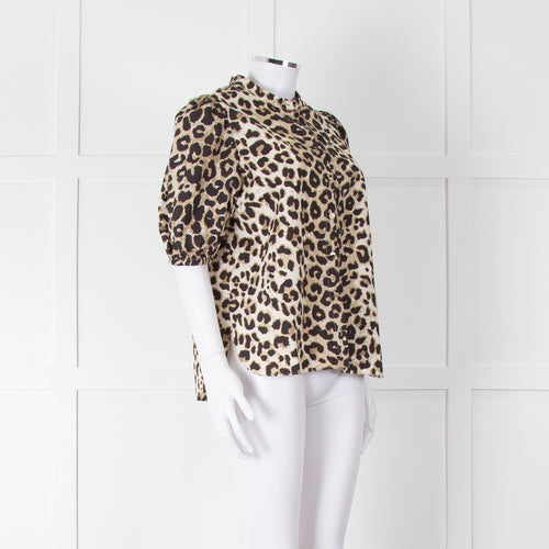 Second Female Leopard Print Short Sleeve Blouse