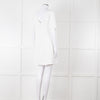 Sezane Ivory Scalloped Lace Trim Short Sleeved Dress