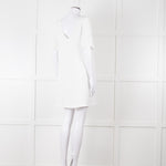 Sezane Ivory Scalloped Lace Trim Short Sleeved Dress