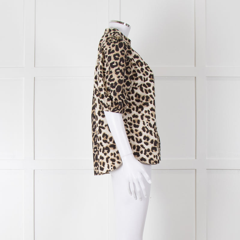 Second Female Leopard Print Short Sleeve Blouse