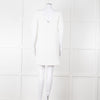 Sezane Ivory Scalloped Lace Trim Short Sleeved Dress