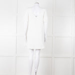 Sezane Ivory Scalloped Lace Trim Short Sleeved Dress