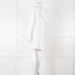 Sezane Ivory Scalloped Lace Trim Short Sleeved Dress