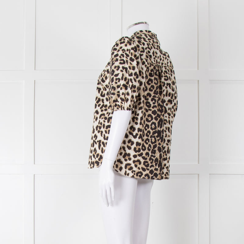 Second Female Leopard Print Short Sleeve Blouse