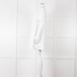 Sezane Ivory Scalloped Lace Trim Short Sleeved Dress